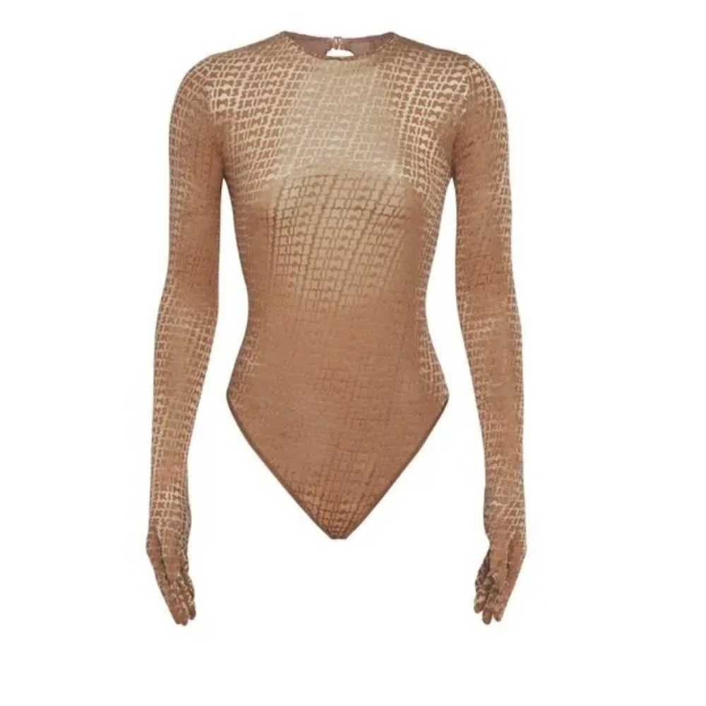  SKIMS Velvet Gloved Chai Logo Bodysuit L, 3X,NWT